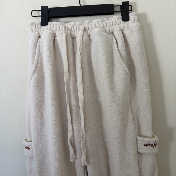 Women winter cozy fleece cuffed sweatpants adjustable waist M - Picture 2 of 7